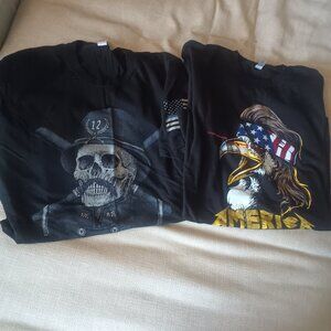 2 warrior 12 t shirts black.